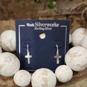 Sterling Silver Cross Earrings